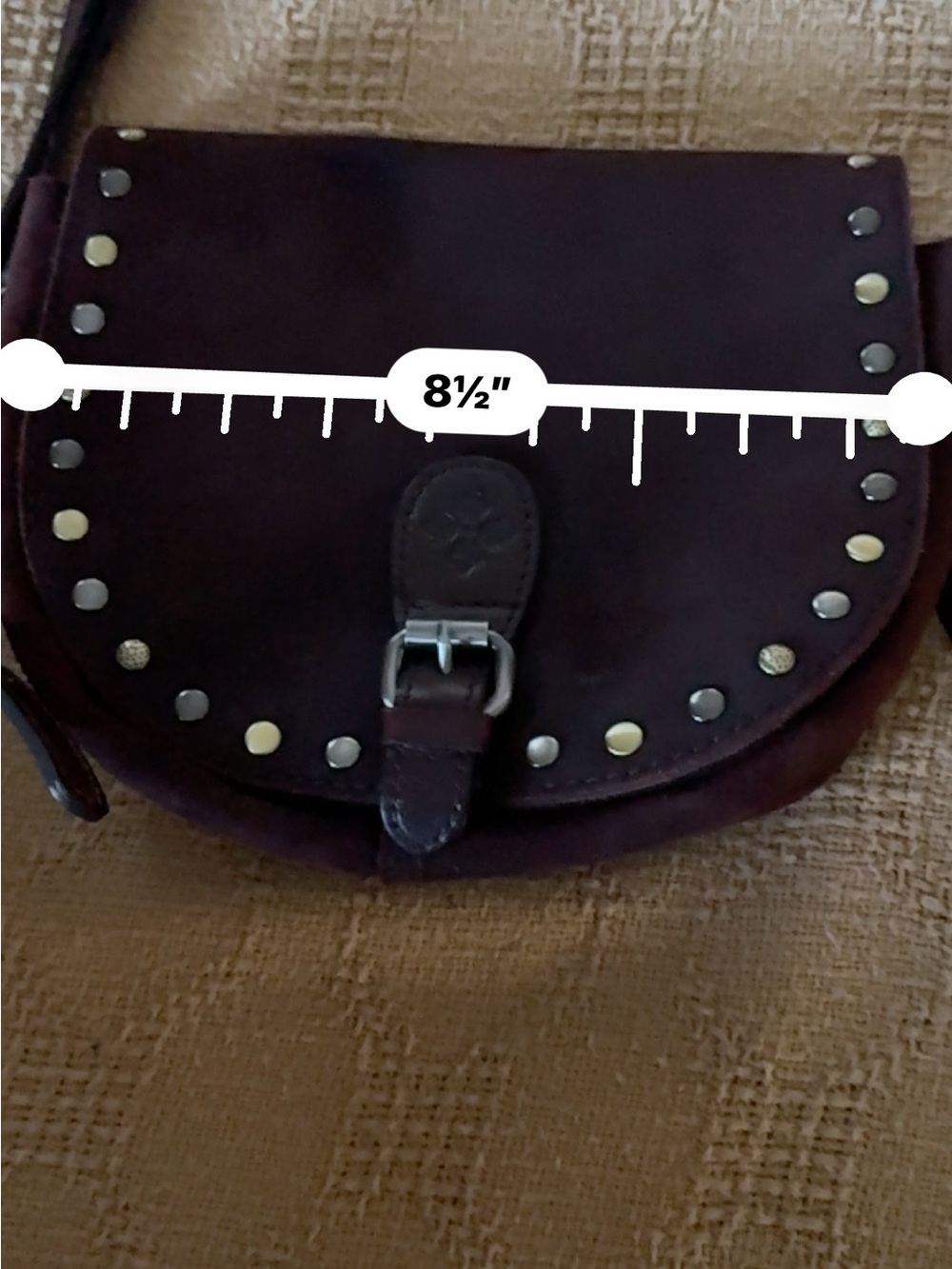 Patricia Nash Dark Brown Studded sude  Leather Crossbody